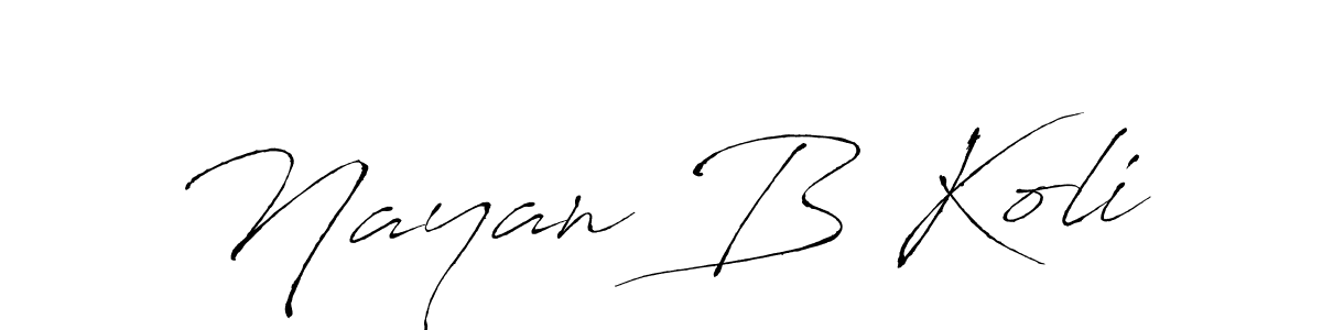 How to make Nayan B Koli name signature. Use Antro_Vectra style for creating short signs online. This is the latest handwritten sign. Nayan B Koli signature style 6 images and pictures png