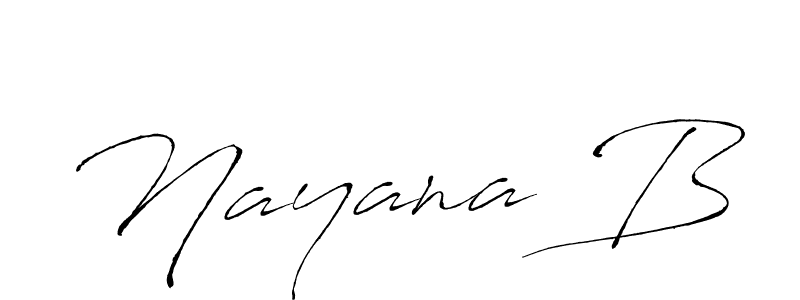 How to make Nayana B signature? Antro_Vectra is a professional autograph style. Create handwritten signature for Nayana B name. Nayana B signature style 6 images and pictures png