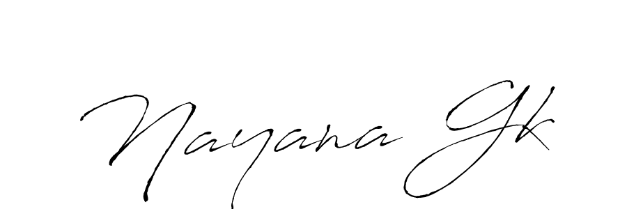 Nayana Gk stylish signature style. Best Handwritten Sign (Antro_Vectra) for my name. Handwritten Signature Collection Ideas for my name Nayana Gk. Nayana Gk signature style 6 images and pictures png