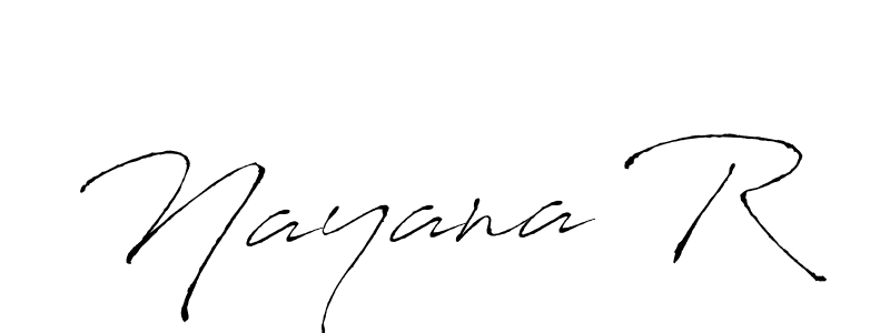 Make a beautiful signature design for name Nayana R. With this signature (Antro_Vectra) style, you can create a handwritten signature for free. Nayana R signature style 6 images and pictures png
