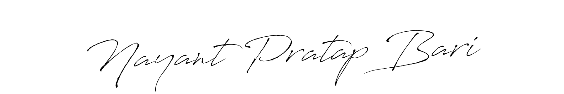How to make Nayant Pratap Bari name signature. Use Antro_Vectra style for creating short signs online. This is the latest handwritten sign. Nayant Pratap Bari signature style 6 images and pictures png