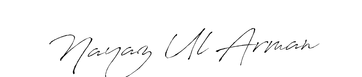 How to make Nayaz Ul Arman name signature. Use Antro_Vectra style for creating short signs online. This is the latest handwritten sign. Nayaz Ul Arman signature style 6 images and pictures png