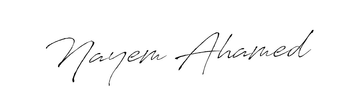 How to make Nayem Ahamed signature? Antro_Vectra is a professional autograph style. Create handwritten signature for Nayem Ahamed name. Nayem Ahamed signature style 6 images and pictures png
