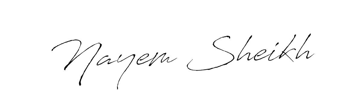 How to make Nayem Sheikh name signature. Use Antro_Vectra style for creating short signs online. This is the latest handwritten sign. Nayem Sheikh signature style 6 images and pictures png