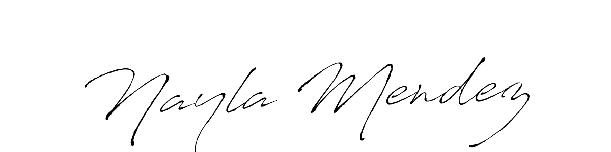 How to make Nayla Mendez name signature. Use Antro_Vectra style for creating short signs online. This is the latest handwritten sign. Nayla Mendez signature style 6 images and pictures png