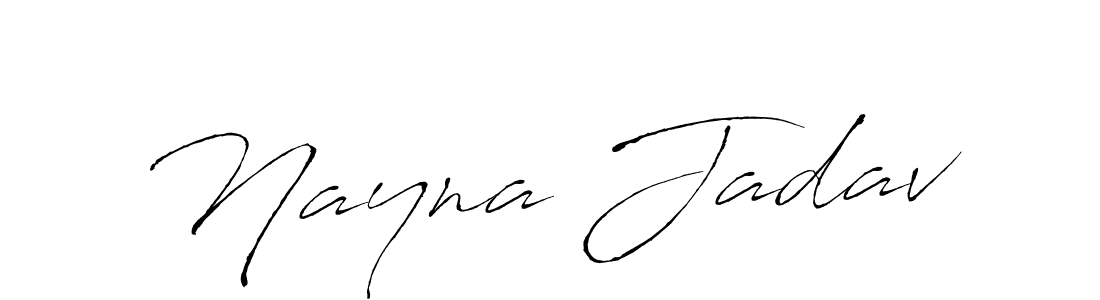 Design your own signature with our free online signature maker. With this signature software, you can create a handwritten (Antro_Vectra) signature for name Nayna Jadav. Nayna Jadav signature style 6 images and pictures png