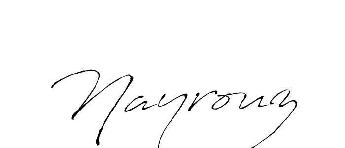 Design your own signature with our free online signature maker. With this signature software, you can create a handwritten (Antro_Vectra) signature for name Nayrouz. Nayrouz signature style 6 images and pictures png