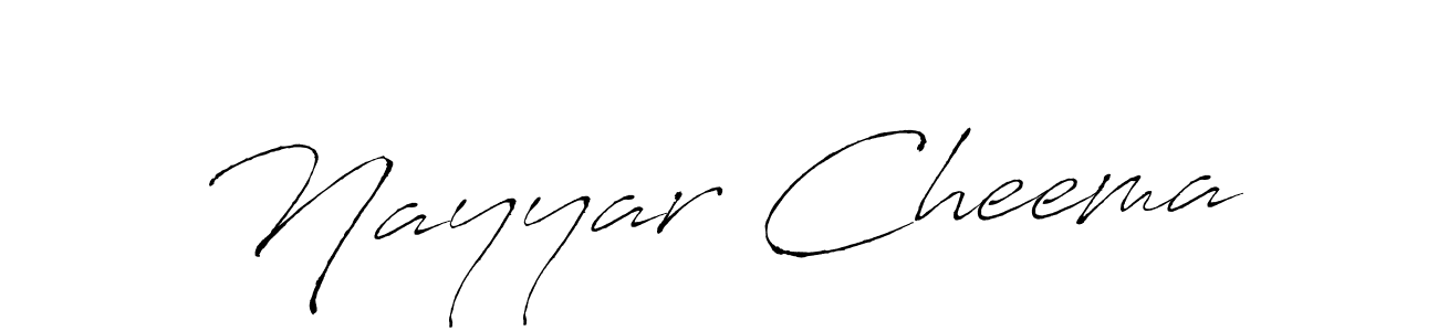 Make a beautiful signature design for name Nayyar Cheema. With this signature (Antro_Vectra) style, you can create a handwritten signature for free. Nayyar Cheema signature style 6 images and pictures png