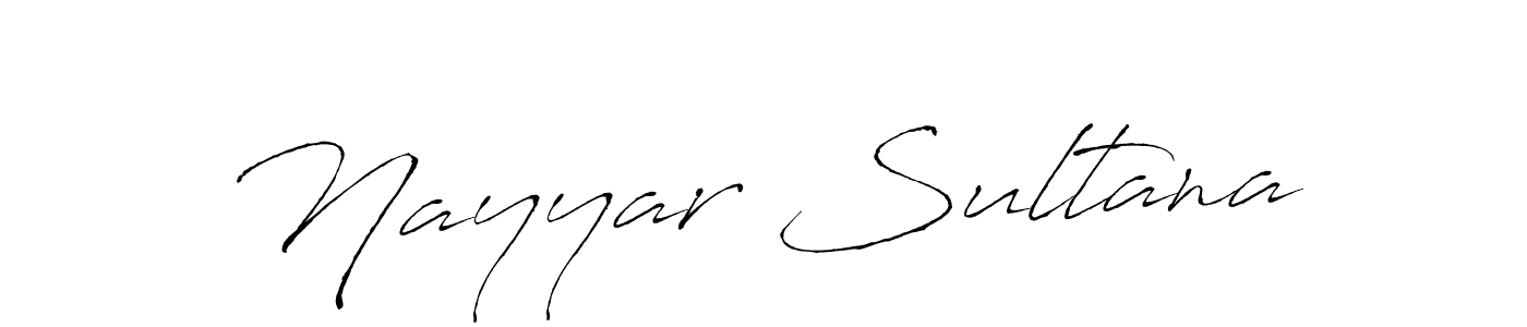 How to make Nayyar Sultana name signature. Use Antro_Vectra style for creating short signs online. This is the latest handwritten sign. Nayyar Sultana signature style 6 images and pictures png
