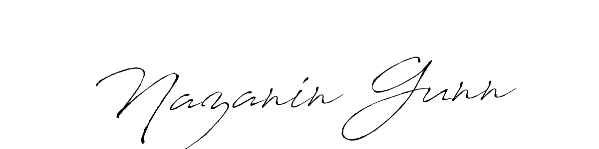 The best way (Antro_Vectra) to make a short signature is to pick only two or three words in your name. The name Nazanin Gunn include a total of six letters. For converting this name. Nazanin Gunn signature style 6 images and pictures png