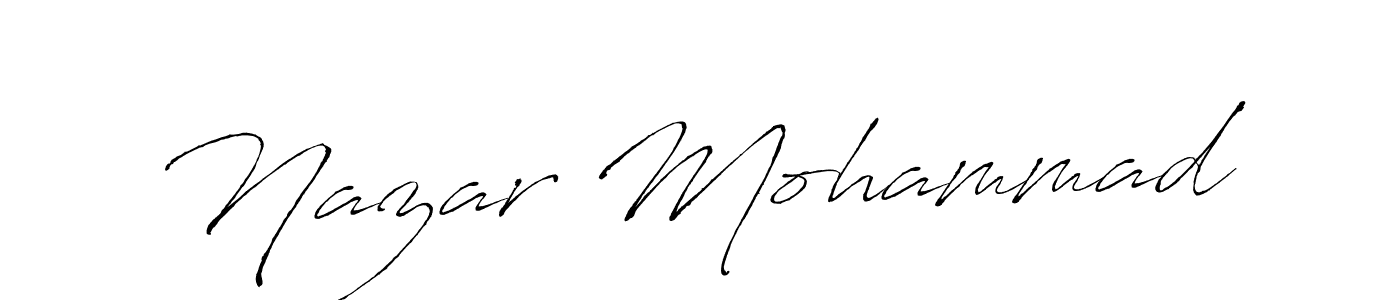 How to make Nazar Mohammad name signature. Use Antro_Vectra style for creating short signs online. This is the latest handwritten sign. Nazar Mohammad signature style 6 images and pictures png