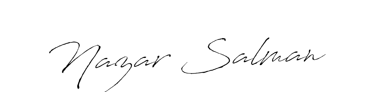 You can use this online signature creator to create a handwritten signature for the name Nazar Salman. This is the best online autograph maker. Nazar Salman signature style 6 images and pictures png