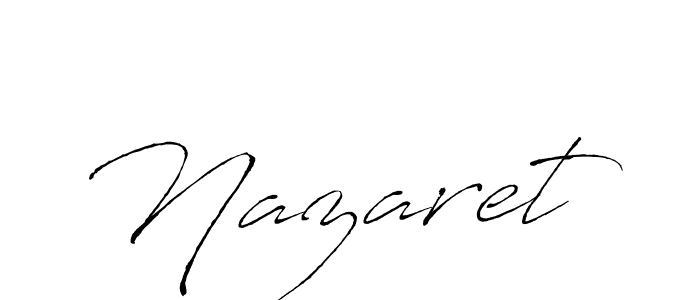 Make a beautiful signature design for name Nazaret. With this signature (Antro_Vectra) style, you can create a handwritten signature for free. Nazaret signature style 6 images and pictures png