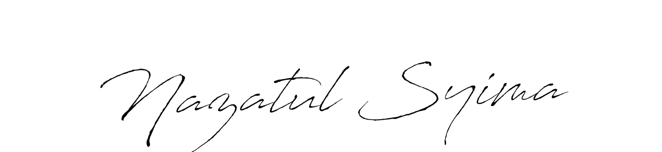 You should practise on your own different ways (Antro_Vectra) to write your name (Nazatul Syima) in signature. don't let someone else do it for you. Nazatul Syima signature style 6 images and pictures png