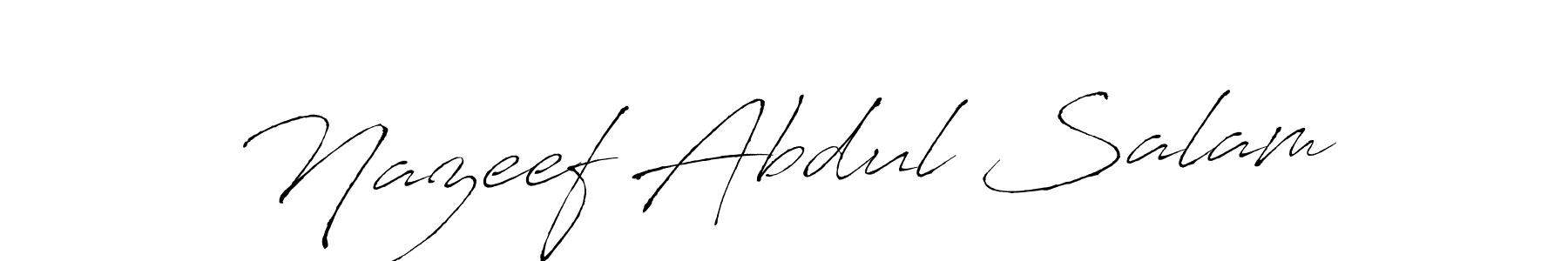 This is the best signature style for the Nazeef Abdul Salam name. Also you like these signature font (Antro_Vectra). Mix name signature. Nazeef Abdul Salam signature style 6 images and pictures png