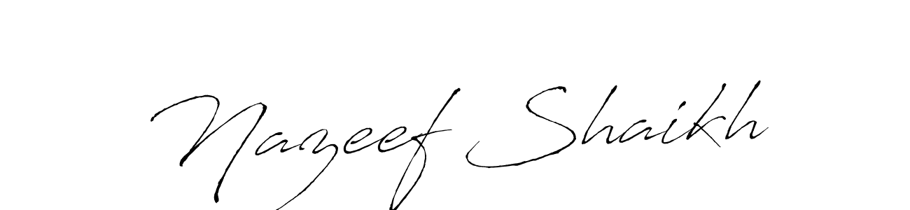 Antro_Vectra is a professional signature style that is perfect for those who want to add a touch of class to their signature. It is also a great choice for those who want to make their signature more unique. Get Nazeef Shaikh name to fancy signature for free. Nazeef Shaikh signature style 6 images and pictures png