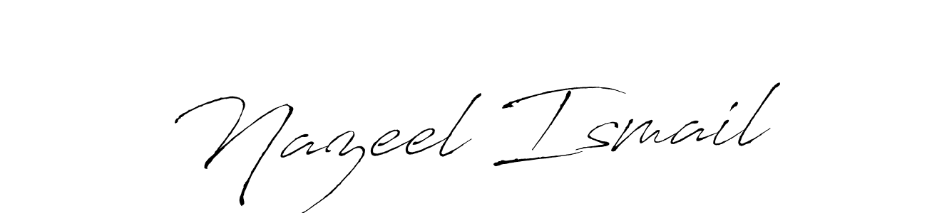 if you are searching for the best signature style for your name Nazeel Ismail. so please give up your signature search. here we have designed multiple signature styles  using Antro_Vectra. Nazeel Ismail signature style 6 images and pictures png