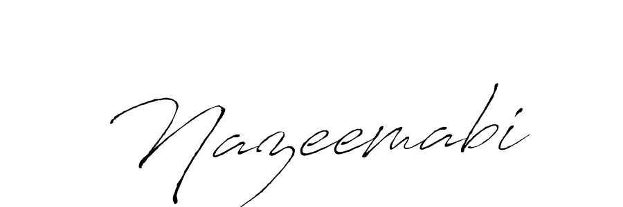 Antro_Vectra is a professional signature style that is perfect for those who want to add a touch of class to their signature. It is also a great choice for those who want to make their signature more unique. Get Nazeemabi name to fancy signature for free. Nazeemabi signature style 6 images and pictures png