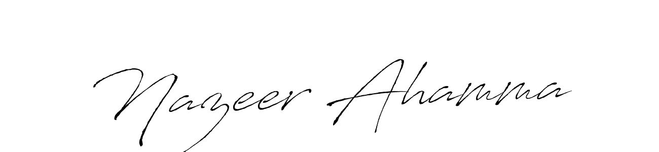 How to make Nazeer Ahamma name signature. Use Antro_Vectra style for creating short signs online. This is the latest handwritten sign. Nazeer Ahamma signature style 6 images and pictures png