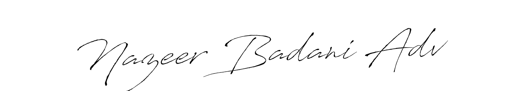 Use a signature maker to create a handwritten signature online. With this signature software, you can design (Antro_Vectra) your own signature for name Nazeer Badani Adv. Nazeer Badani Adv signature style 6 images and pictures png