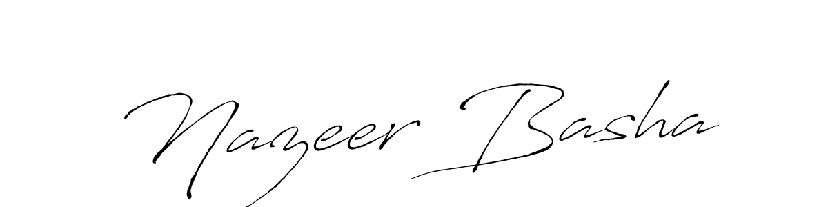 How to make Nazeer Basha name signature. Use Antro_Vectra style for creating short signs online. This is the latest handwritten sign. Nazeer Basha signature style 6 images and pictures png