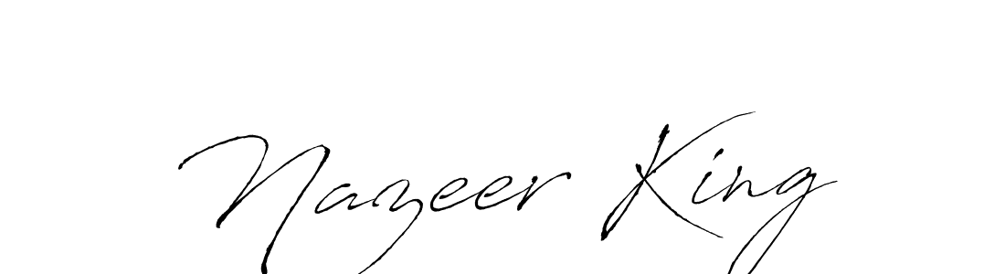 Similarly Antro_Vectra is the best handwritten signature design. Signature creator online .You can use it as an online autograph creator for name Nazeer King. Nazeer King signature style 6 images and pictures png