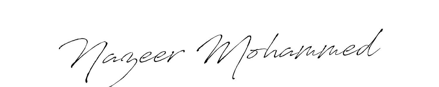 Antro_Vectra is a professional signature style that is perfect for those who want to add a touch of class to their signature. It is also a great choice for those who want to make their signature more unique. Get Nazeer Mohammed name to fancy signature for free. Nazeer Mohammed signature style 6 images and pictures png