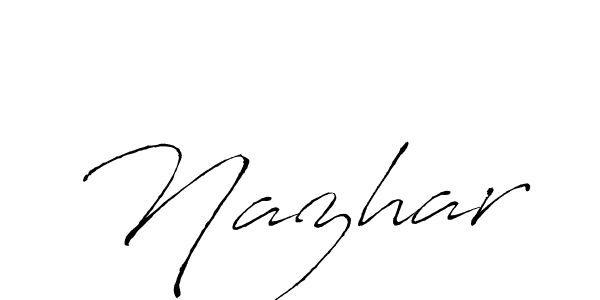 Design your own signature with our free online signature maker. With this signature software, you can create a handwritten (Antro_Vectra) signature for name Nazhar. Nazhar signature style 6 images and pictures png