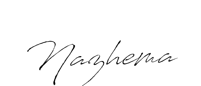 How to make Nazhema signature? Antro_Vectra is a professional autograph style. Create handwritten signature for Nazhema name. Nazhema signature style 6 images and pictures png