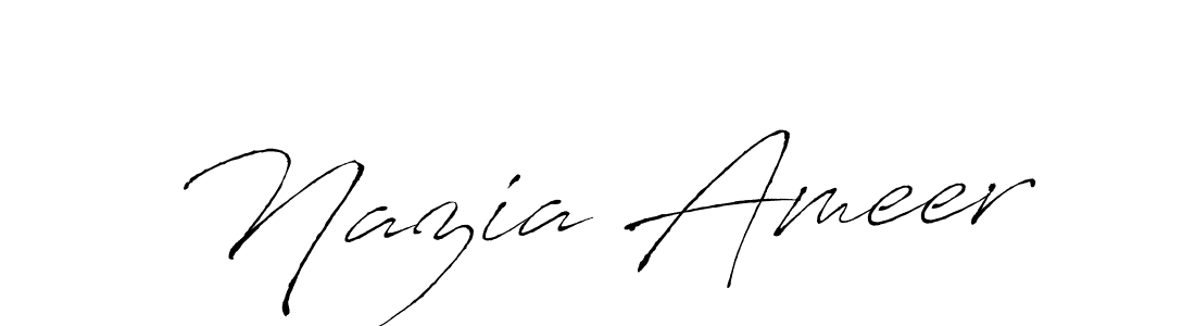 Create a beautiful signature design for name Nazia Ameer. With this signature (Antro_Vectra) fonts, you can make a handwritten signature for free. Nazia Ameer signature style 6 images and pictures png