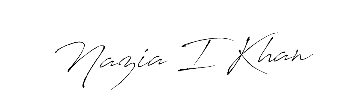 Make a beautiful signature design for name Nazia I Khan. With this signature (Antro_Vectra) style, you can create a handwritten signature for free. Nazia I Khan signature style 6 images and pictures png