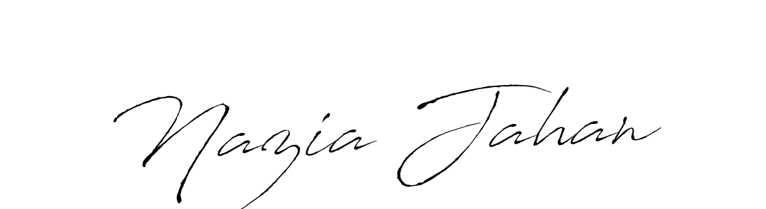 The best way (Antro_Vectra) to make a short signature is to pick only two or three words in your name. The name Nazia Jahan include a total of six letters. For converting this name. Nazia Jahan signature style 6 images and pictures png