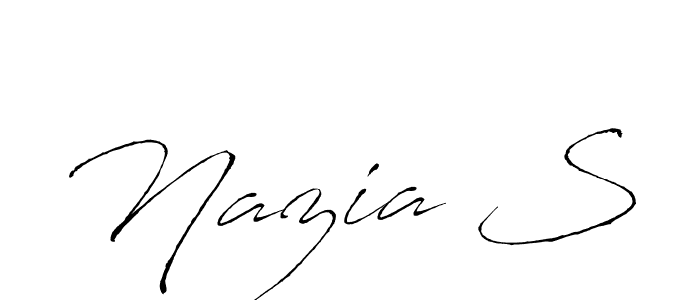 Create a beautiful signature design for name Nazia S. With this signature (Antro_Vectra) fonts, you can make a handwritten signature for free. Nazia S signature style 6 images and pictures png