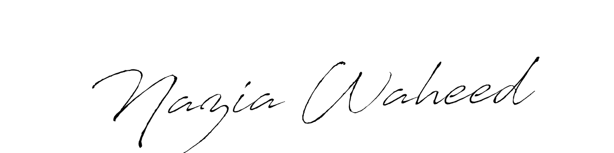 Antro_Vectra is a professional signature style that is perfect for those who want to add a touch of class to their signature. It is also a great choice for those who want to make their signature more unique. Get Nazia Waheed name to fancy signature for free. Nazia Waheed signature style 6 images and pictures png