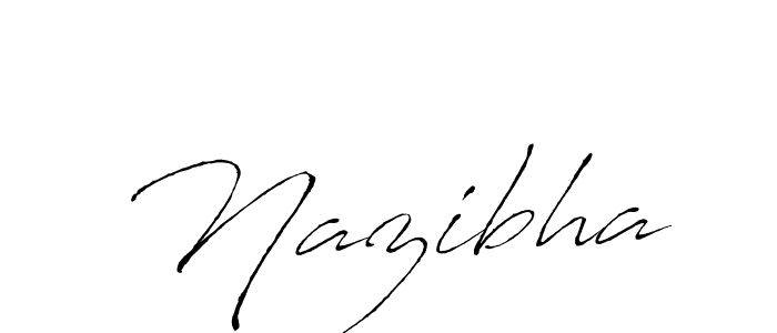 The best way (Antro_Vectra) to make a short signature is to pick only two or three words in your name. The name Nazibha include a total of six letters. For converting this name. Nazibha signature style 6 images and pictures png