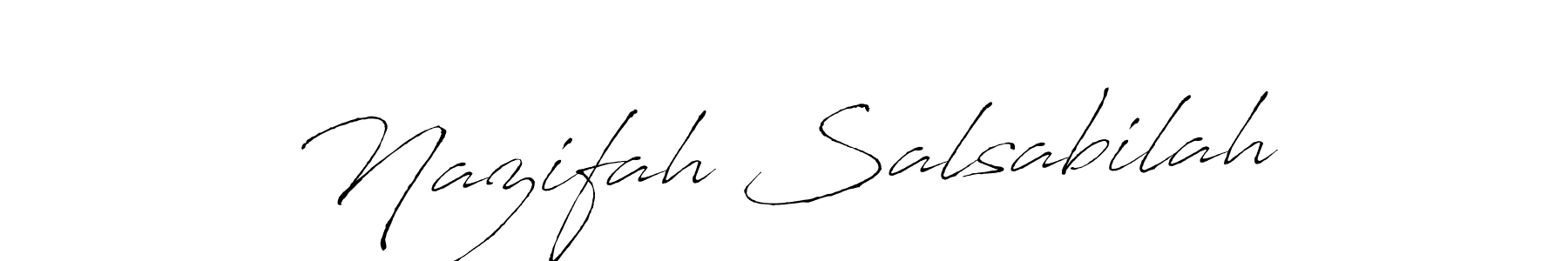 Design your own signature with our free online signature maker. With this signature software, you can create a handwritten (Antro_Vectra) signature for name Nazifah Salsabilah. Nazifah Salsabilah signature style 6 images and pictures png