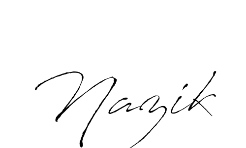 Use a signature maker to create a handwritten signature online. With this signature software, you can design (Antro_Vectra) your own signature for name Nazik. Nazik signature style 6 images and pictures png