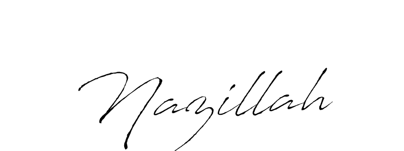 Use a signature maker to create a handwritten signature online. With this signature software, you can design (Antro_Vectra) your own signature for name Nazillah. Nazillah signature style 6 images and pictures png