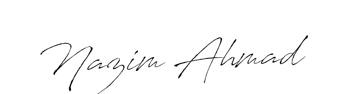 Similarly Antro_Vectra is the best handwritten signature design. Signature creator online .You can use it as an online autograph creator for name Nazim Ahmad. Nazim Ahmad signature style 6 images and pictures png