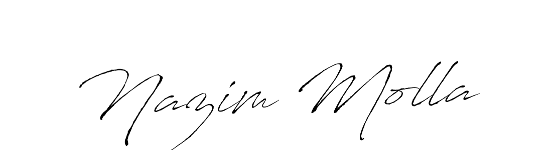 How to make Nazim Molla name signature. Use Antro_Vectra style for creating short signs online. This is the latest handwritten sign. Nazim Molla signature style 6 images and pictures png