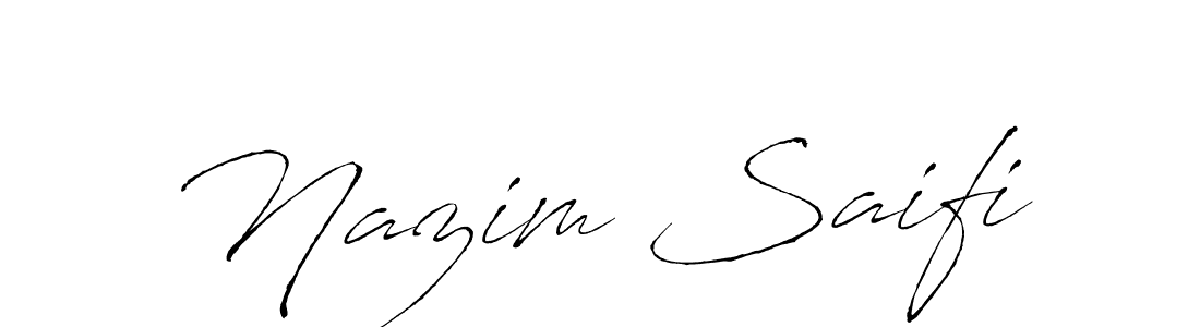 The best way (Antro_Vectra) to make a short signature is to pick only two or three words in your name. The name Nazim Saifi include a total of six letters. For converting this name. Nazim Saifi signature style 6 images and pictures png
