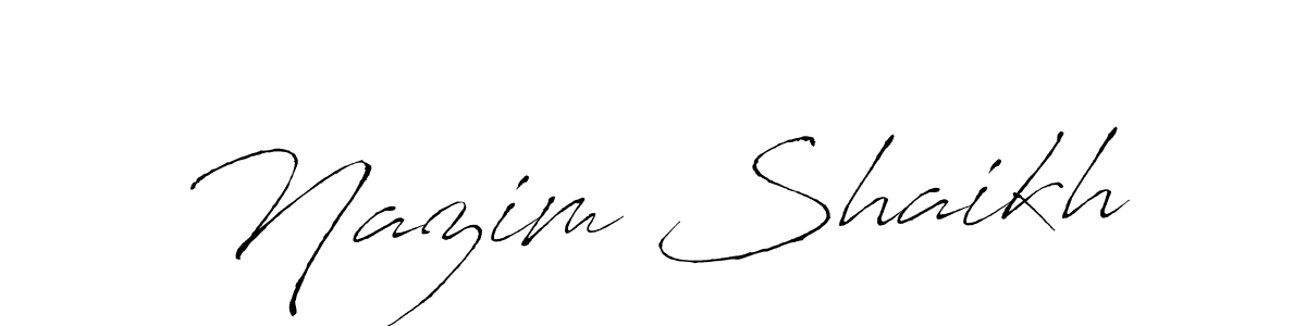 The best way (Antro_Vectra) to make a short signature is to pick only two or three words in your name. The name Nazim Shaikh include a total of six letters. For converting this name. Nazim Shaikh signature style 6 images and pictures png