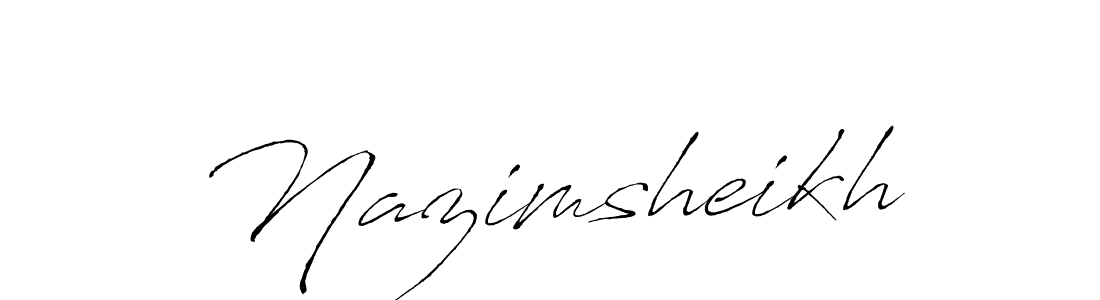 How to make Nazimsheikh name signature. Use Antro_Vectra style for creating short signs online. This is the latest handwritten sign. Nazimsheikh signature style 6 images and pictures png