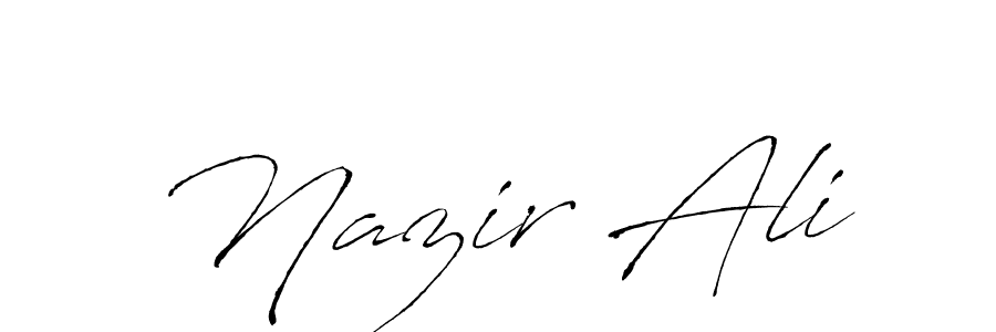 How to make Nazir Ali name signature. Use Antro_Vectra style for creating short signs online. This is the latest handwritten sign. Nazir Ali signature style 6 images and pictures png