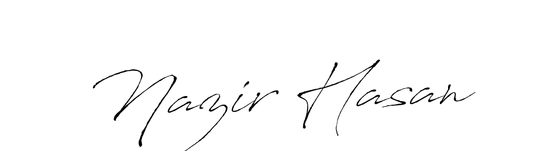 Make a beautiful signature design for name Nazir Hasan. With this signature (Antro_Vectra) style, you can create a handwritten signature for free. Nazir Hasan signature style 6 images and pictures png