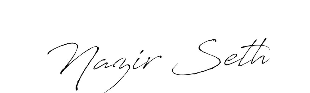Use a signature maker to create a handwritten signature online. With this signature software, you can design (Antro_Vectra) your own signature for name Nazir Seth. Nazir Seth signature style 6 images and pictures png