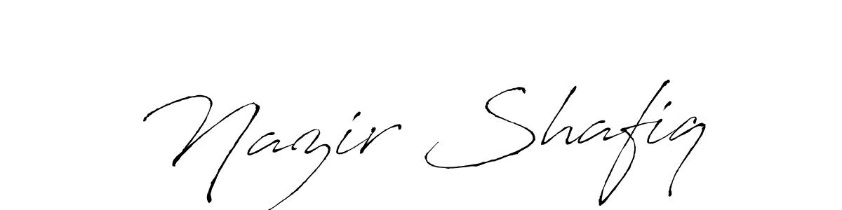 Make a beautiful signature design for name Nazir Shafiq. With this signature (Antro_Vectra) style, you can create a handwritten signature for free. Nazir Shafiq signature style 6 images and pictures png