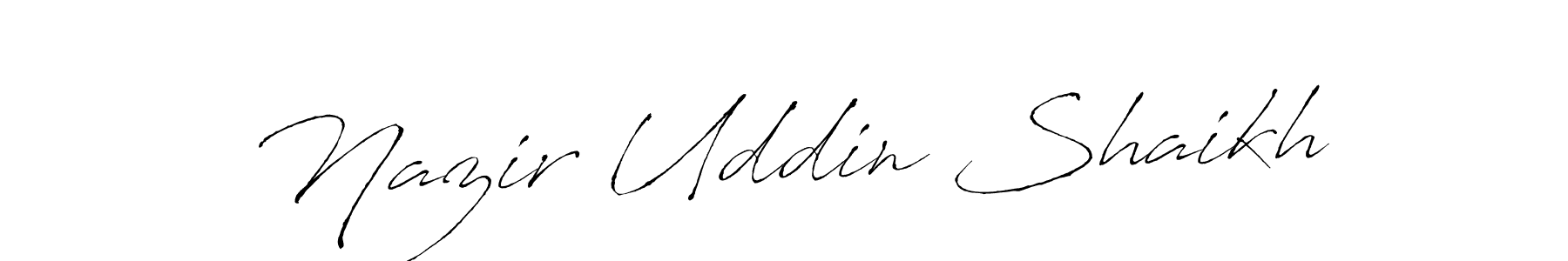 How to make Nazir Uddin Shaikh signature? Antro_Vectra is a professional autograph style. Create handwritten signature for Nazir Uddin Shaikh name. Nazir Uddin Shaikh signature style 6 images and pictures png