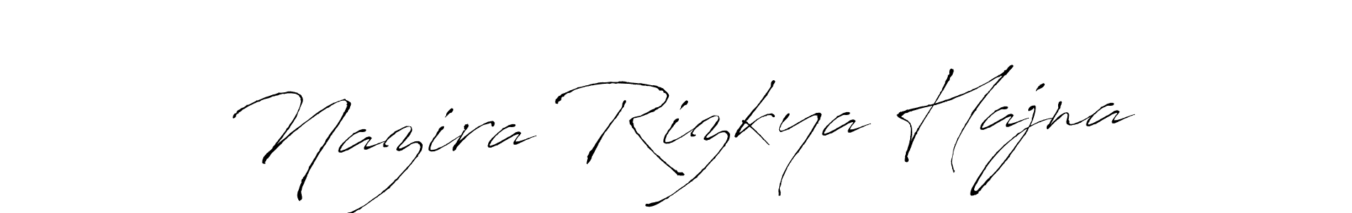 You can use this online signature creator to create a handwritten signature for the name Nazira Rizkya Hajna. This is the best online autograph maker. Nazira Rizkya Hajna signature style 6 images and pictures png