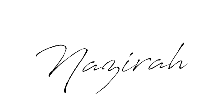 Design your own signature with our free online signature maker. With this signature software, you can create a handwritten (Antro_Vectra) signature for name Nazirah. Nazirah signature style 6 images and pictures png